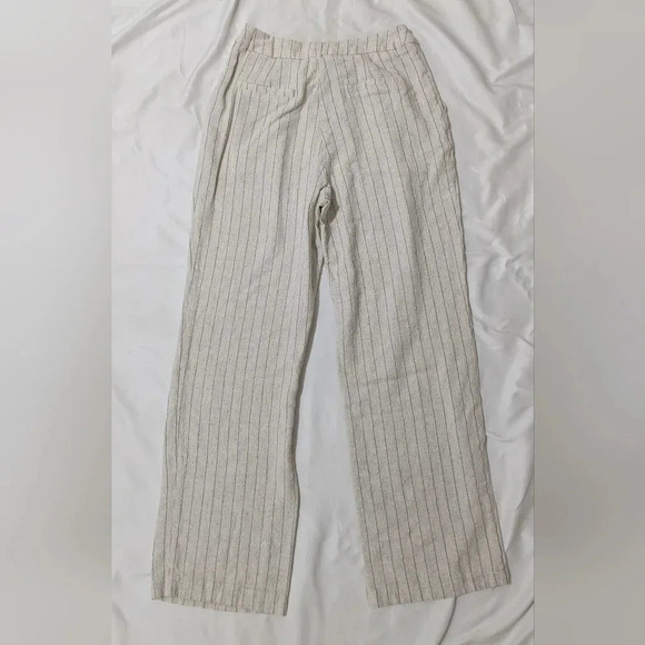 7 For All Mankind Linen Pants, Color Cream/Black Size 4 - Picture 2 of 14
